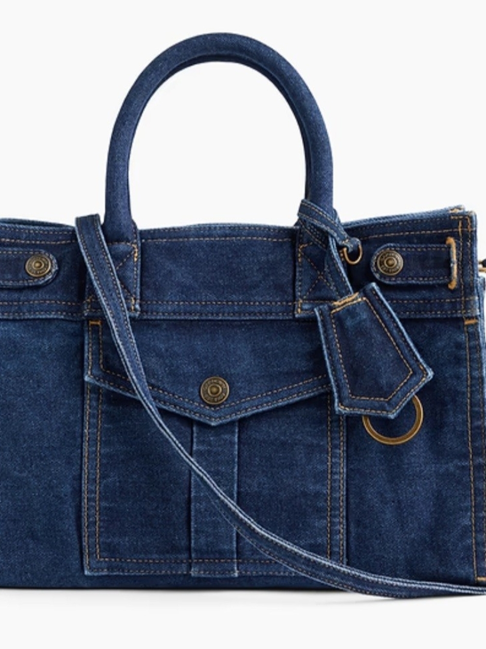 Viral "Girkin" Denim Tote Handbag in Deep Blue